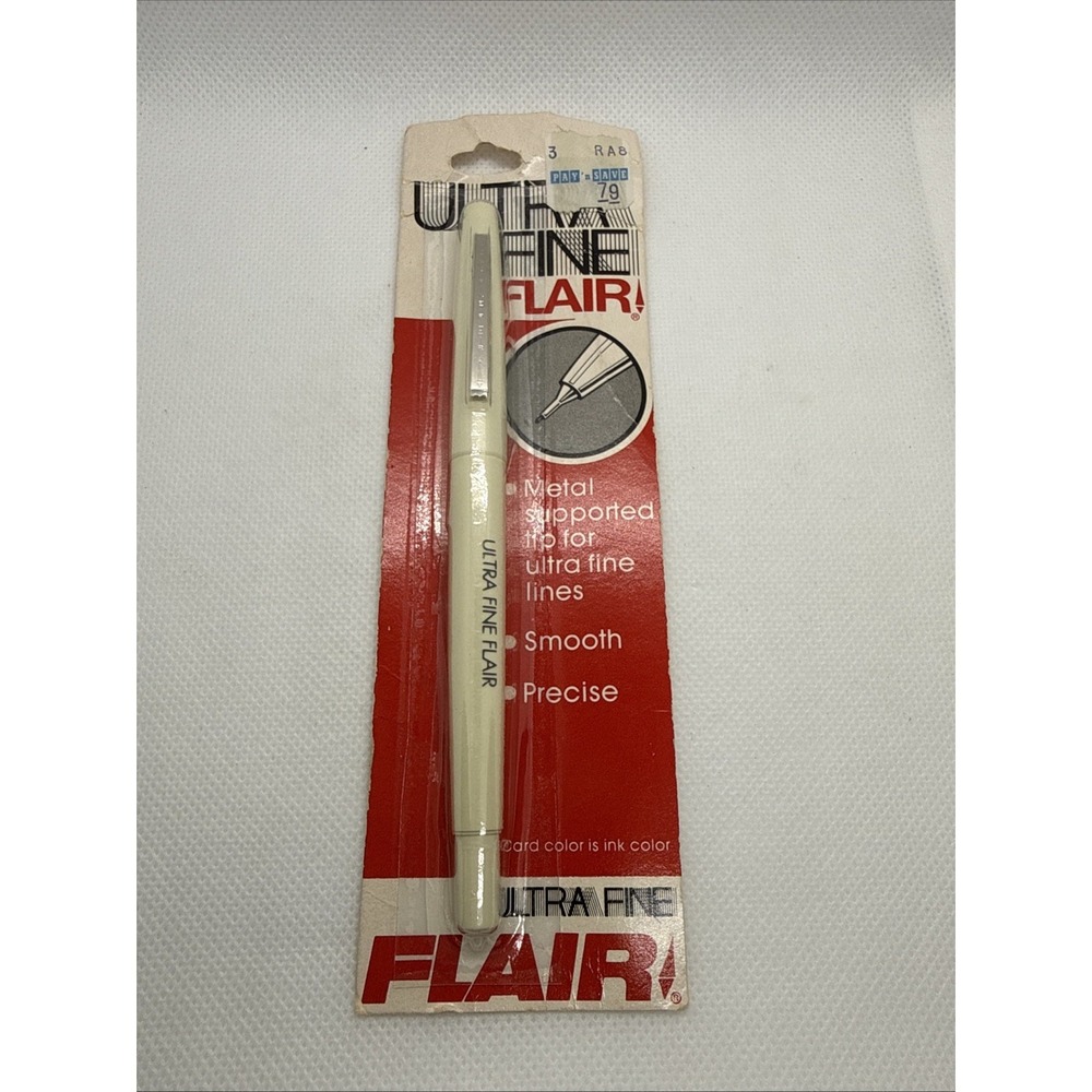 Vintage Paper Mate RED Ultra Fine Flair Pen Metal Tip Sealed USA Packaging NOS